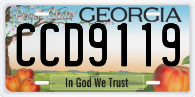 GA license plate CCD9119