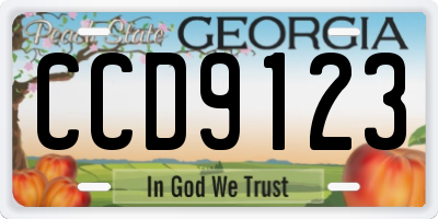GA license plate CCD9123