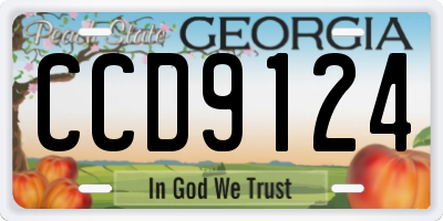 GA license plate CCD9124
