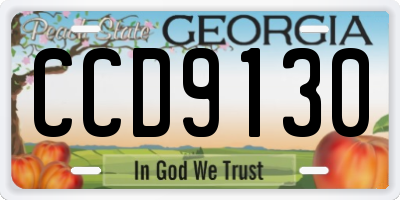 GA license plate CCD9130