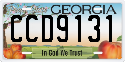 GA license plate CCD9131