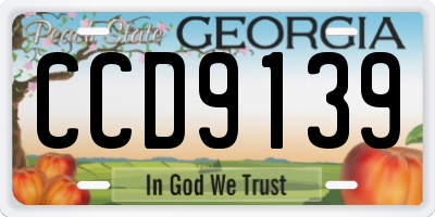 GA license plate CCD9139