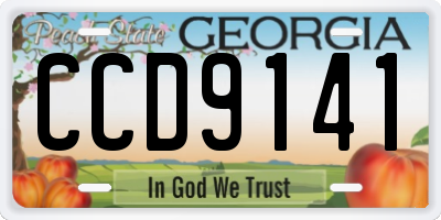 GA license plate CCD9141