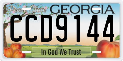 GA license plate CCD9144