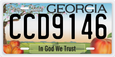 GA license plate CCD9146