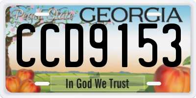 GA license plate CCD9153