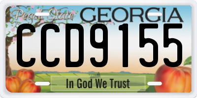 GA license plate CCD9155