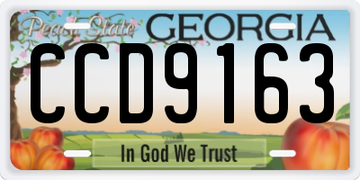 GA license plate CCD9163