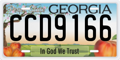 GA license plate CCD9166