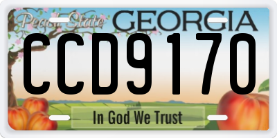 GA license plate CCD9170
