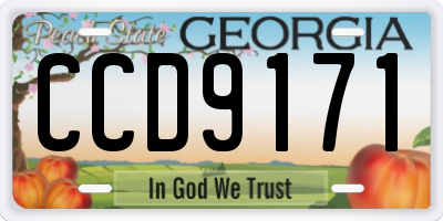GA license plate CCD9171