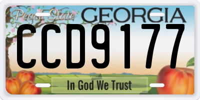 GA license plate CCD9177