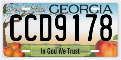 GA license plate CCD9178