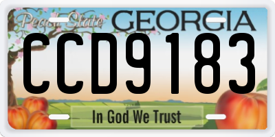 GA license plate CCD9183