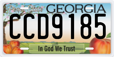 GA license plate CCD9185