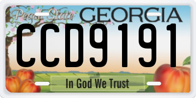 GA license plate CCD9191