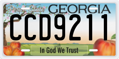 GA license plate CCD9211