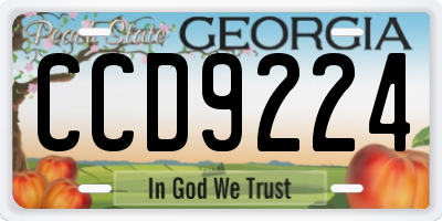 GA license plate CCD9224