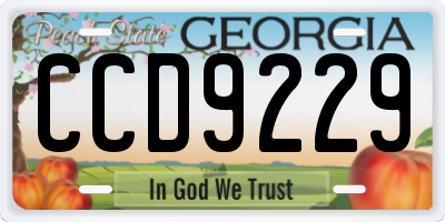 GA license plate CCD9229