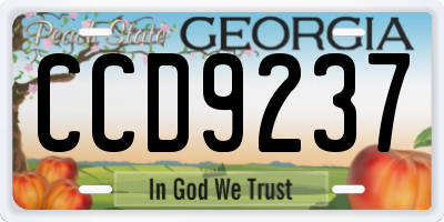 GA license plate CCD9237