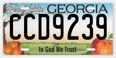 GA license plate CCD9239
