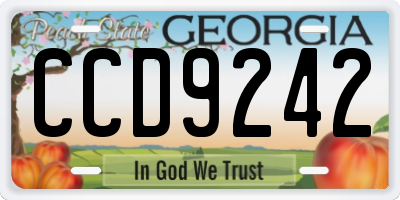 GA license plate CCD9242