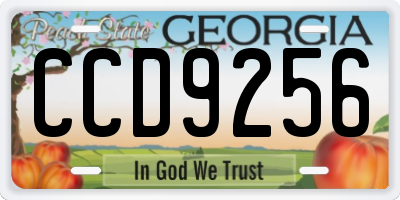 GA license plate CCD9256