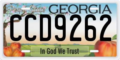GA license plate CCD9262