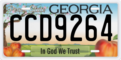 GA license plate CCD9264
