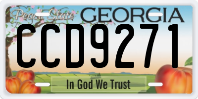 GA license plate CCD9271