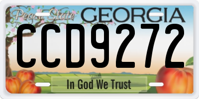GA license plate CCD9272