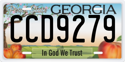 GA license plate CCD9279
