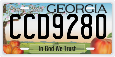 GA license plate CCD9280