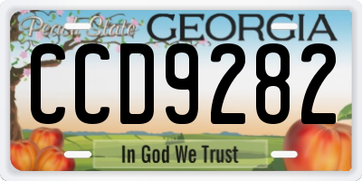 GA license plate CCD9282