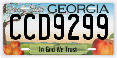 GA license plate CCD9299
