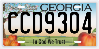 GA license plate CCD9304
