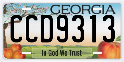 GA license plate CCD9313