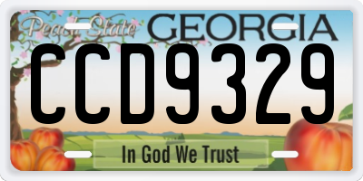 GA license plate CCD9329