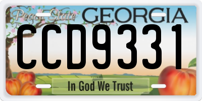 GA license plate CCD9331