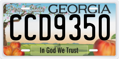 GA license plate CCD9350
