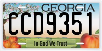 GA license plate CCD9351