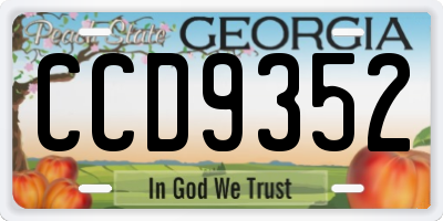 GA license plate CCD9352