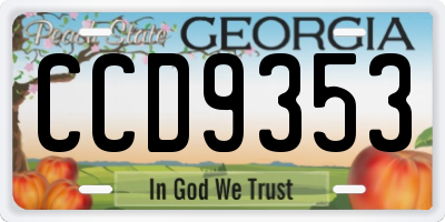 GA license plate CCD9353