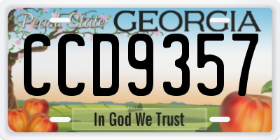 GA license plate CCD9357