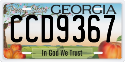 GA license plate CCD9367