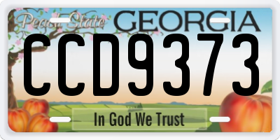 GA license plate CCD9373