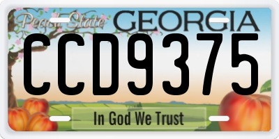 GA license plate CCD9375