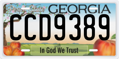 GA license plate CCD9389