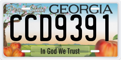 GA license plate CCD9391