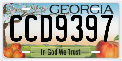 GA license plate CCD9397